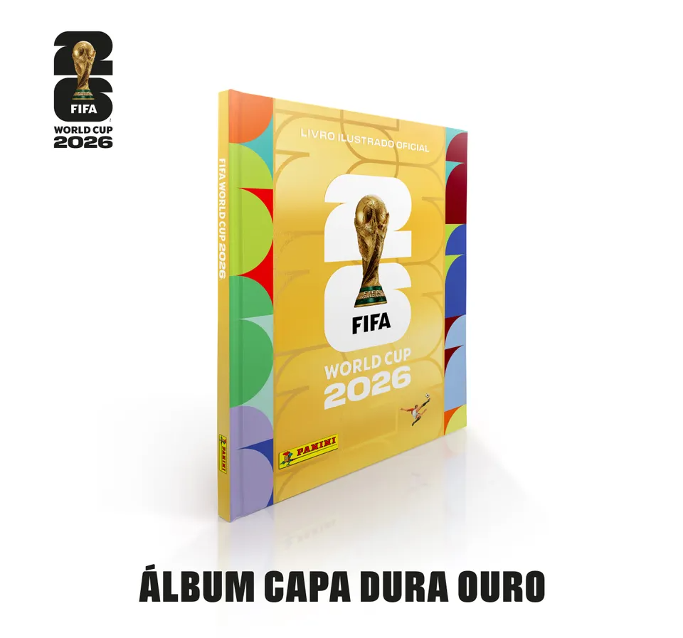 Álbum Capa Dura Ouro Panini original Copa do Mundo 2026